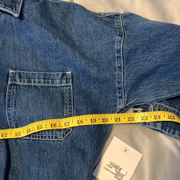 Etica size small zip front zeta denim jumpsuit carpenter cimarron color blue - Picture 9 of 15